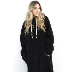 Pijamanta corderito bifaz negro