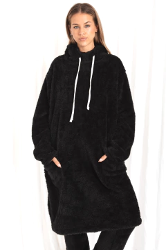 Pijamanta corderito bifaz negro - Hanover