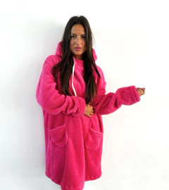 Pijamanta corderito bifaz fucsia - comprar online