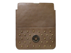 Porta iPad con tachas marrón