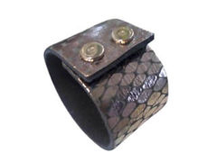 Pulsera de Cuero Plata con negro - comprar online