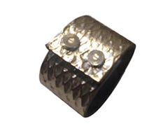 Pulsera de Cuero Plata Escamado