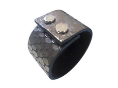Pulsera de Cuero Plata con negro