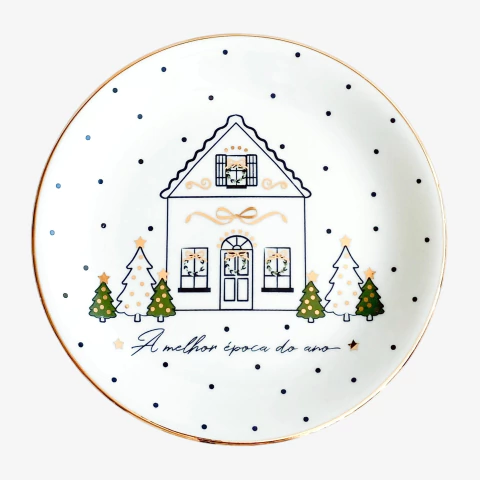 Casinha de Natal Prato de Sobremesa - comprar online