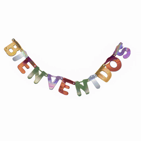 BANDERÍN BIENVENIDO HOLOGRAFICO CHICO