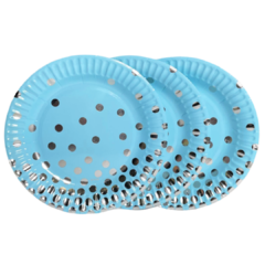PLATOS CELESTE CON LUNARES - comprar online