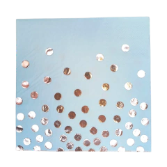 SERVILLETAS CELESTE CON LUNARES