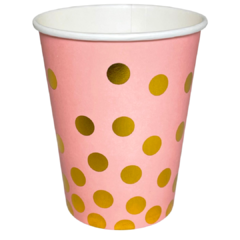 VASO ROSA CON LUNARES