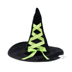 GORRO BRUJA CON LAZO DE COLORES AMARILLO