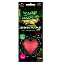 GLOBO CORAZON ROJO CROMADO 18" en internet