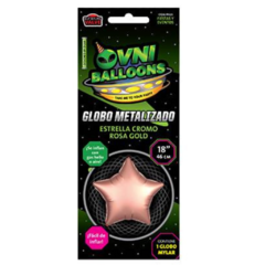 GLOBO ESTRELLA ROSA GOLD CROMADO 18" en internet