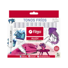 MARCADORES ARTISTICOS ALLOY TONOS FRIOS X 12