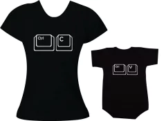 Camisetas Tal mãe tal filha Ctrl c Ctrl v Teclas