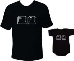 Camisetas Tal pai tal filho Ctrl C Ctrl V Teclas