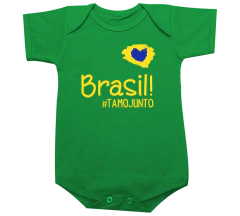 Body Bebê Verde Brasil Tamo Junto
