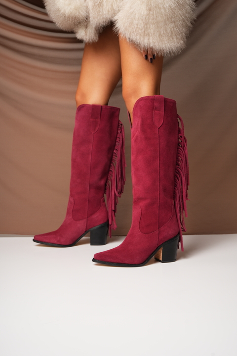 DELION CHERRY cuero gamuzado - comprar online