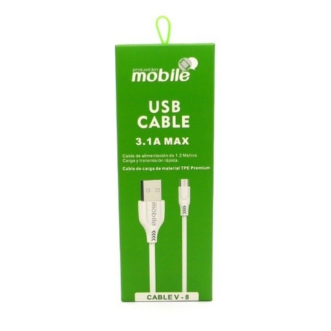 CABLE MOBILE MICRO USB 3.1 A MAX V8 PM-USB-002