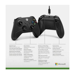 JOYSTICK XBOX ONE NEGRO + CABLE FOR WINDOWS - tienda online