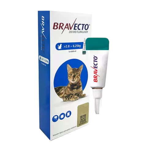 PIPETA BRAVECTO GATO SPOTON MED. 2.8 A 6.25 KG.