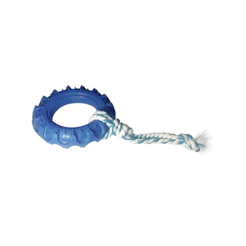 Juguete Rueda de Goma Rally Dog con Cuerda para Perros N2 (13cm)