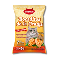 Golomiau Bocaditos de la Granja 45 g – Snack para Gatos