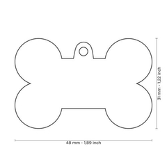 Chapita Identificatoria Mascota Hueso De Aluminio XL - Grabada - tienda online