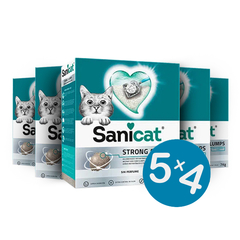 PROMO 5x4 Arena Piedra Aglomerante Para Gato Sanicat Strong Clumps x 7kg