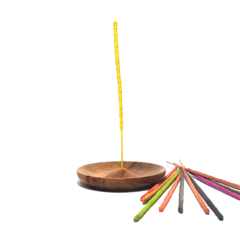 Porta Incenso de Madeira Nobre de Imbuia redondo Tamanho (Grande) 10 unidades R$ 170;00 - comprar online