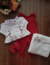 Saida Maternidade Valentina Branco e Cereja - comprar online