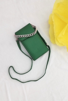 PORTA CELULAR STICH VERDE TREBOL