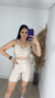 Short Meia Coxa Com Bolso Canelado Perola - loja online