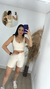 Short Meia Coxa Com Bolso Canelado Off White - FM Fitness