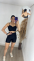 Short Meia Coxa Com Bolso Canelado Preto na internet