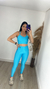 Legging Canelada Azul Turquesa - FM Fitness