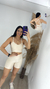 Short Meia Coxa Com Bolso Canelado Off White na internet
