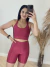 Short Meia Coxa Com Bolso Canelado Romã - loja online