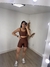 Short Meia Coxa Com Bolso Canelado Capuccino - FM Fitness