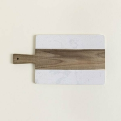 Tabla Macael con Mango de Mármol y Madera 45 cm. - comprar online