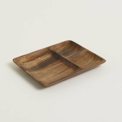 Bandeja Acacia Rectangular 3 Divisiones Manila 25,5 x 19 cm. - comprar online