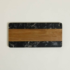 Tabla Macael de Mármol Negro y Madera 35 cm. - comprar online