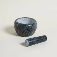 Mortero Cónico Andhra de Mármol Negro - tienda online