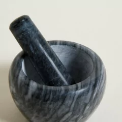 Imagen de Mortero Cónico Andhra de Mármol Negro