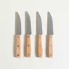 Set X4 Cuchillos De Asado Mango Madera 23 cm.