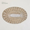 Centro De Mesa Oval Plano Seagrass Blanco 43 x 30 cm.