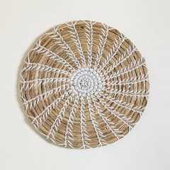 Centro De Mesa Redondo Plano Seagrass Blanco 35 cm.