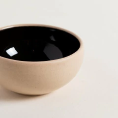 Mini Bowl Korba Negro/Beige Brillante 10 cm. en internet