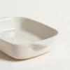 Fuente Rectangular de Cerámica Puntitos Cream 22,5 cm.