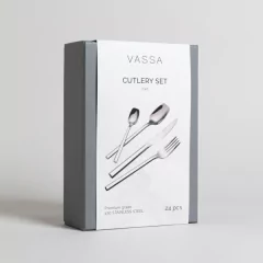 Set Cubiertos Vassa Net Acero Inoxidable 24 Piezas - tienda online