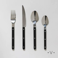 Set Cubiertos Vassa Toscana Black 24 Piezas - comprar online