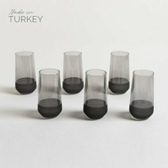 Set X6 Vasos Altos Mersin Fondo Esmerilado 470 ml. - Duvet Home